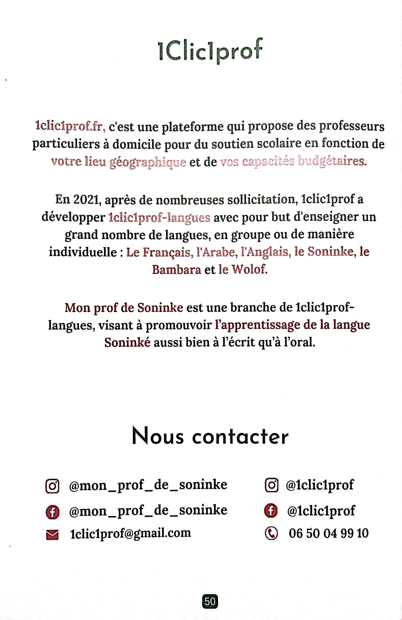 Verso Livret Soninké